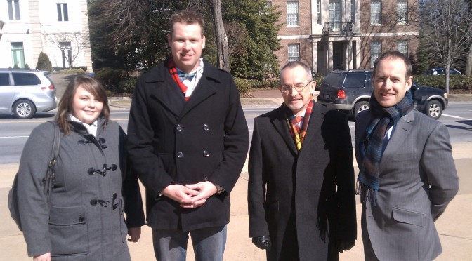 Standing in Washington with both feet on British soil